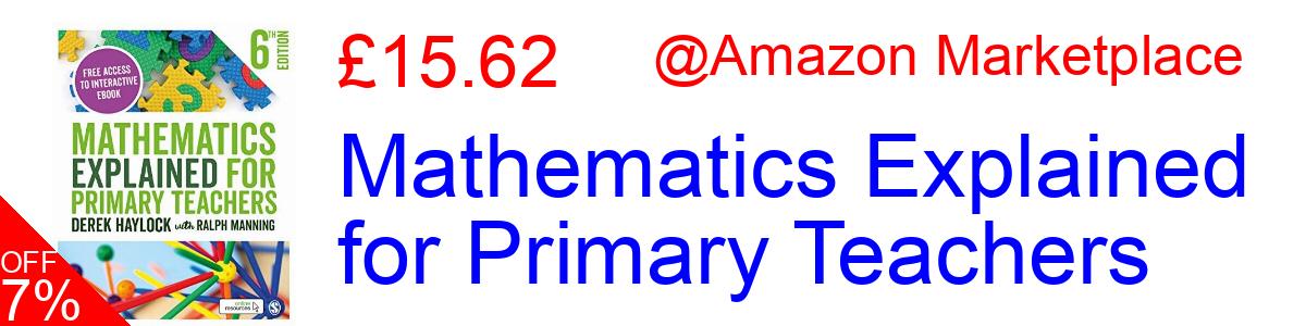 33% OFF, Mathematics Explained for Primary Teachers £26.81@Amazon Marketplace