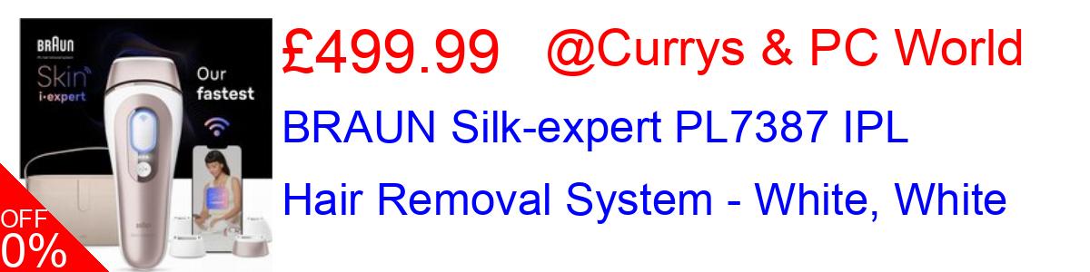 50% OFF, BRAUN Silk-expert PL7387 IPL Hair Removal System - White, White £499.99@Currys & PC World