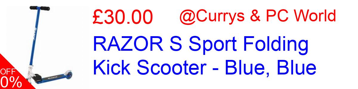 33% OFF, RAZOR S Sport Folding Kick Scooter - Blue, Blue £30.00@Currys & PC World
