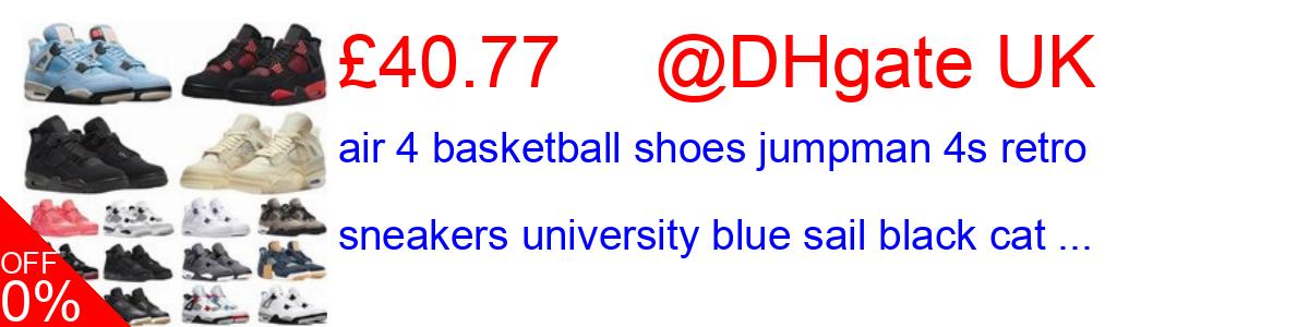 9% OFF, air 4 basketball shoes jumpman 4s retro sneakers university blue sail black cat ... £40.77@DHgate UK