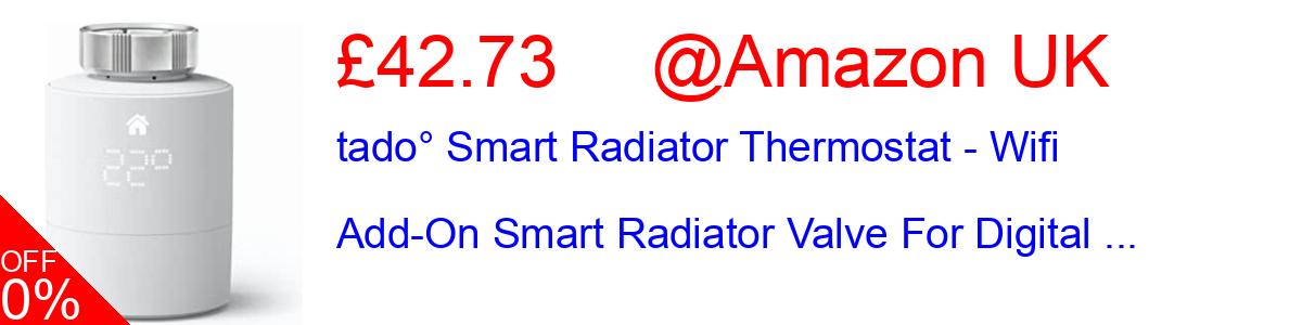 20% OFF, tado° Smart Radiator Thermostat - Wifi Add-On Smart Radiator Valve For Digital ... £39.99@Amazon UK